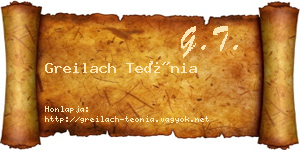 Greilach Teónia névjegykártya